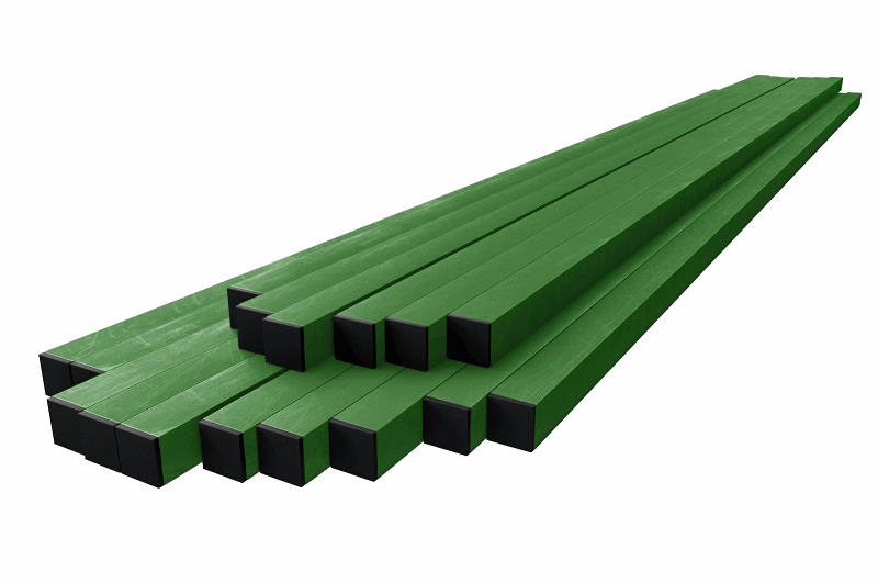 Столб заборный квадрат 50*50 зеленый ПВХ (под секцию заборную) дл. 3м