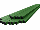 Столб заборный квадрат 50*50 зеленый ПВХ (под секцию заборную) дл. 3м
